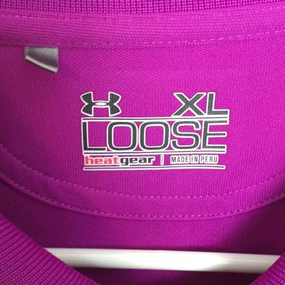 Under Armour Heat Gear Loose Fit Purple polo shirt The College at Delhi Golf XL - Picture 5 of 13